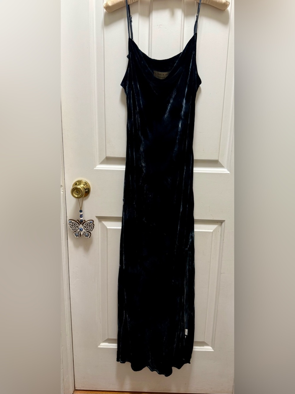 Cloth & Stone Velvet Slip Maxi Dress Midnight Blue M Anthropologie